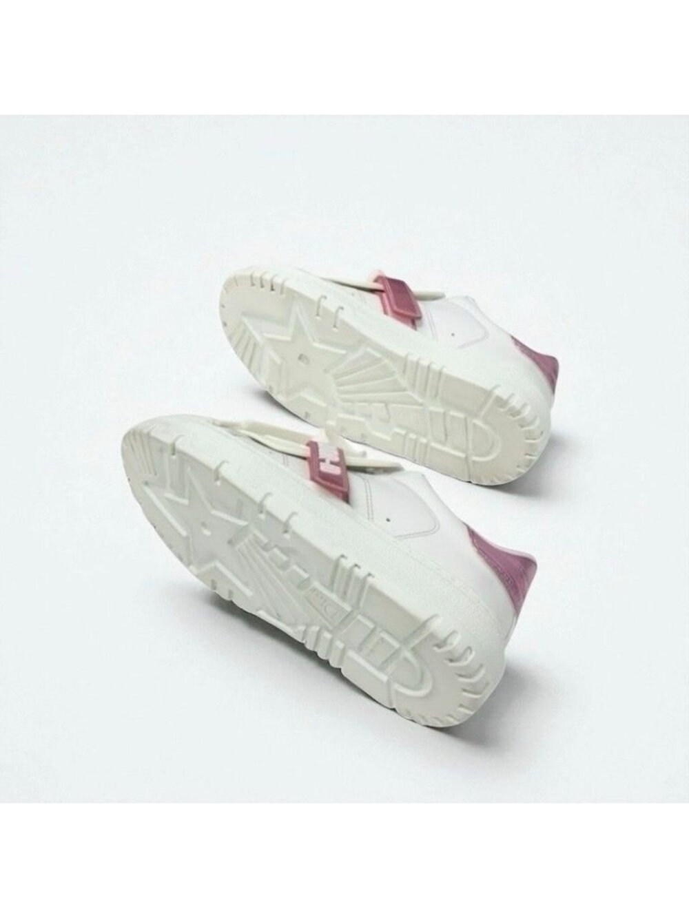 Christian Dior-id Sneakers Shoes Leather Rubber White Pink Logo Velcro - Picture 6 of 10